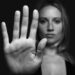 Woman Hand Up Stop Black And White